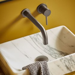 Scudo Core Gunmetal Wall Mounted Basin Mixer