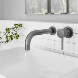Scudo Core Gunmetal Wall Mounted Basin Mixer