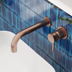 Scudo Core Brushed Bronze Wall Mounted Basin Mixer