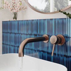 Scudo Core Brushed Bronze Wall Mounted Basin Mixer