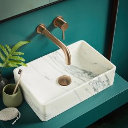 Scudo Core Brushed Bronze Wall Mounted Basin Mixer