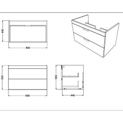 Scudo Aubrey 800mm Dust Grey Vanity Unit and Basin
