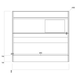 Scudo Bella 900mm Matt Grey Floorstanding Vanity Unit and Countertop