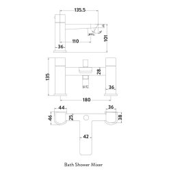 Scudo Muro Black Bath Shower Mixer