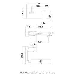 Scudo Muro Chrome Wall Mounted Bath Mixer