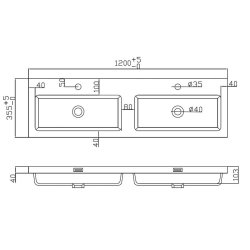 Scudo Muro 1200mm Gloss White Wall Mounted Vanity Unit and Basin