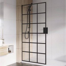 Roman Haven 8mm Select 900mm Black Grid Wetroom Panel