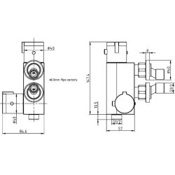 Scudo Brushed Brass Thermostatic Douche Vertical Valve