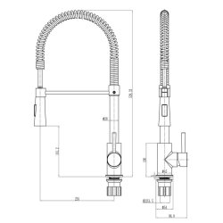 Scudo Tirare Brushed Nickel Kitchen Tap with Pull Out Spray