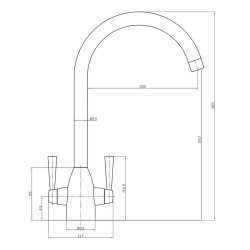 Scudo Marlo Brushed Nickel Kitchen Tap