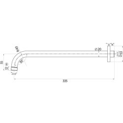 Scudo Chrome Round Shower Wall Arm