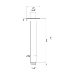 Scudo Chrome Round Ceiling Mounted Shower Arm