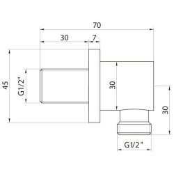 Scudo Chrome Square Outlet Elbow