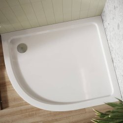 Scudo Shires 1200 x 900mm LH White Offset Quadrant Shower Tray
