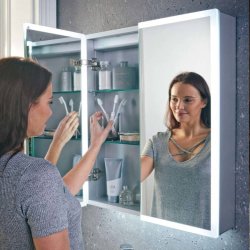 Scudo Mia 600 x 700mm Double Door LED Mirror Cabinet