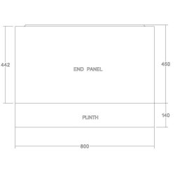 Scudo 800mm Gloss White Wooden End Bath Panel
