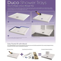 MX Ducostone Flat Top 1200 x 900mm Anti Slip Rectangular Shower Tray with Waste