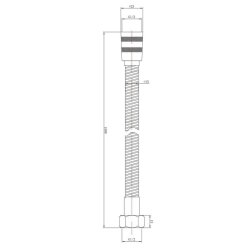 Nuie Matt Black 1500mm Shower Flex