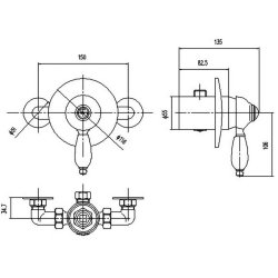 Nuie Edwardian Chrome Manual Concealed or Exposed Shower Valve Exposed