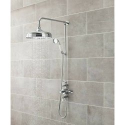 Nuie Edwardian Chrome Exposed Thermostatic Triple Shower Valve 