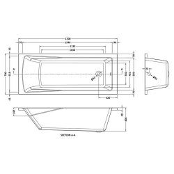 Nuie Linton 1700 x 700mm Round Single Ended Bath