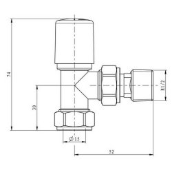Scudo Modern Chrome Angled Radiator Valves
