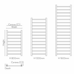 Scudo Carlo Chrome 1750 x 500mm Towel Radiator