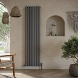 Scudo Apex Anthracite 1800 x 531mm Vertical Double Designer Radiator