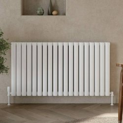 Scudo Apex White 600 x 994mm Horizontal Double Designer Radiator