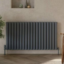 Scudo Apex Anthracite 600 x 944mm Horizontal Double Designer Radiator