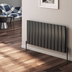 Reina Belva Double Horizontal Anthracite Aluminium Radiator 600 x 412mm-1