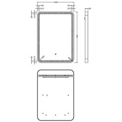 Nuie Hydrus Chrome 700 x 500mm LED Mirror