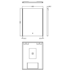 Nuie Cepheus 800 x 600mm Ambient LED Mirror
