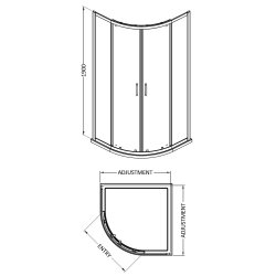 Nuie Rene 900mm Brushed Brass Framed Quadrant Shower Enclosure