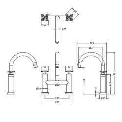 Nuie Aztec Matt Black Bath Filler
