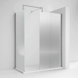 Nuie Chrome 1000mm Fluted Wetroom Panel