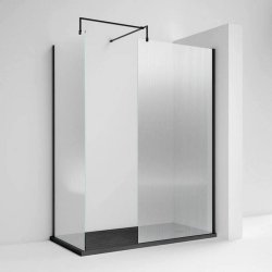 Nuie Black 1000mm Fluted Wetroom Panel