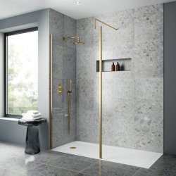 Nuie Brushed Brass 800mm Outer Frame Wetroom Panel