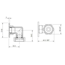 Nuie Chrome Back To Wall Shower Outlet Elbow