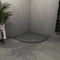 Kudos Kstone 900mm Anti Slip Slate Grey Quadrant Shower Tray