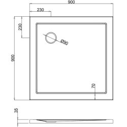 Britton Zamori 900 x 900mm Square Shower Tray