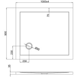 Britton Zamori 1000 x 900mm Rectangular Shower Tray