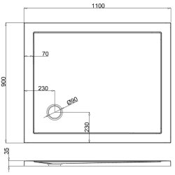 Britton Zamori 1100 x 900mm Rectangular Shower Tray