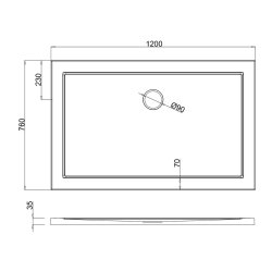 Britton Zamori 1200 x 760mm Rectangular Shower Tray