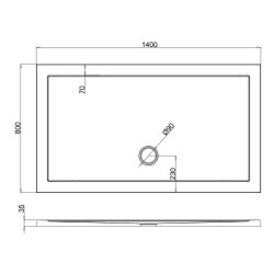 Britton Zamori 1400 x 800mm Rectangular Shower Tray