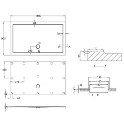 Britton Zamori 1500 x 900mm Rectangular Shower Tray