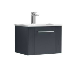 Nuie Deco Soft Black 500mm Wall Hung 1 Drawer Vanity Unit (DPF1491A)