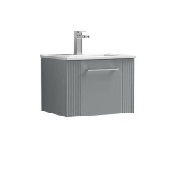Nuie Deco Grey 500mm Wall Hung 1 Drawer Vanity Unit (DPF291A)