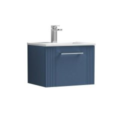 Nuie Deco Blue 500mm Wall Hung 1 Drawer Vanity Unit (DPF391A)