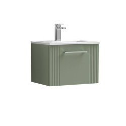 Nuie Deco Green 500mm Wall Hung 1 Drawer Vanity Unit (DPF891A)
